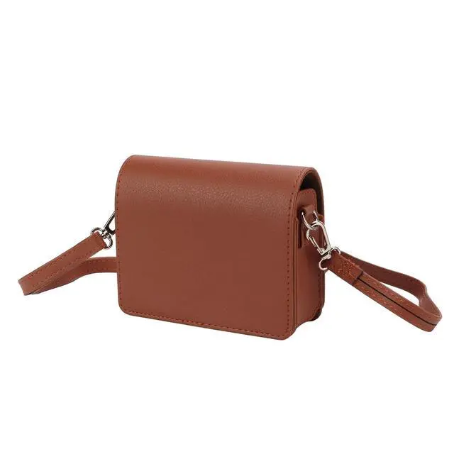 Alt view image 6 of 7 - Camera Case for Fuji Mini, PU Leather Protection Bag with Removable Front & Adjustable Shoulder Strap, Portable Camera Bag (Brown)