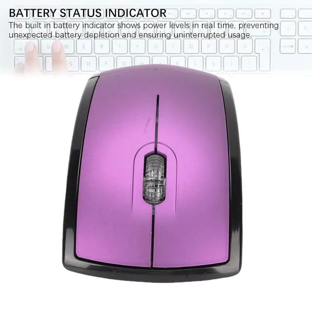 Alt view image 4 of 7 - Folding Wireless Mouse, Slim Foldable Touch Travel Mouse with 2.4 Receiver, Ergonomic Computer Mouses Magnetic Power Off Switch for Laptop PCComputer (Purple)