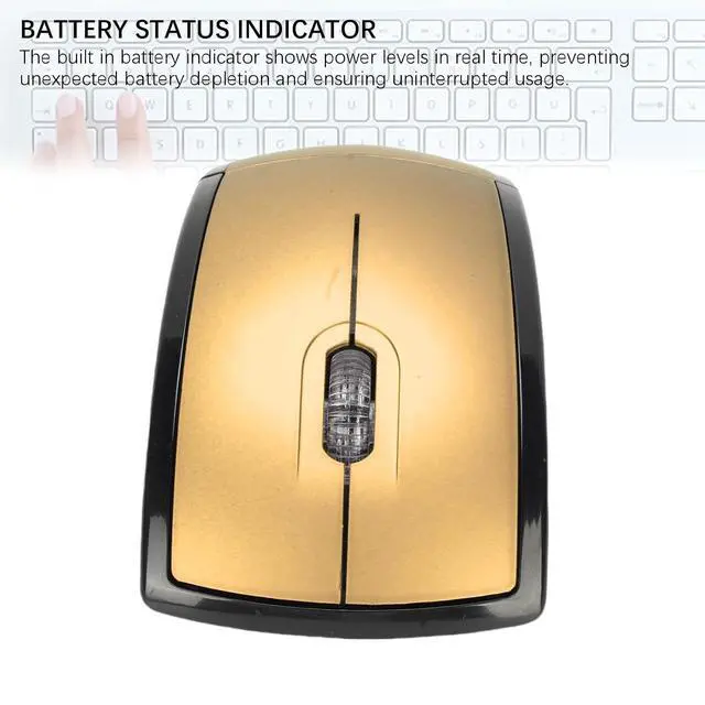 Alt view image 4 of 7 - Folding Wireless Mouse, Slim Foldable Touch Travel Mouse with 2.4 Receiver, Ergonomic Computer Mouses Magnetic Power Off Switch for Laptop PCComputer (Gold)
