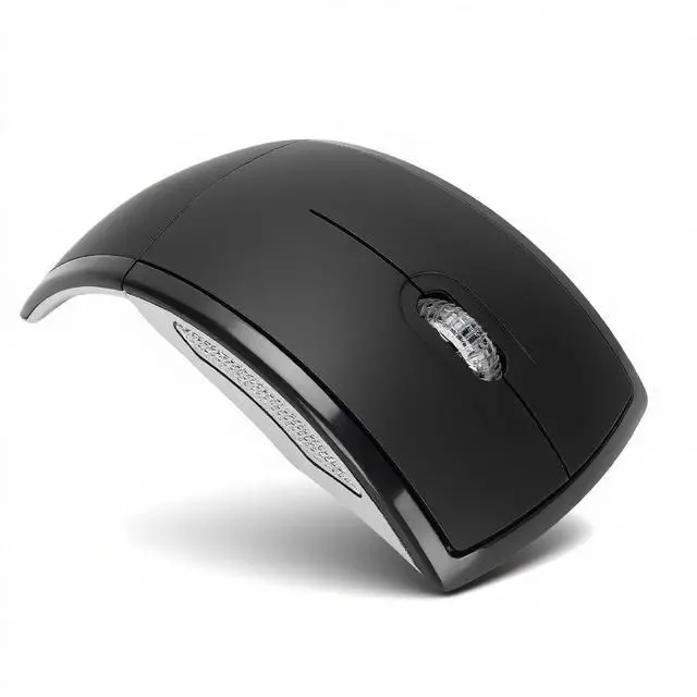 Main image of Folding Wireless Mouse, Slim Foldable Touch Travel Mouse with 2.4 Receiver, Ergonomic Computer Mouses Magnetic Power Off Switch for Laptop PCComputer (Black)