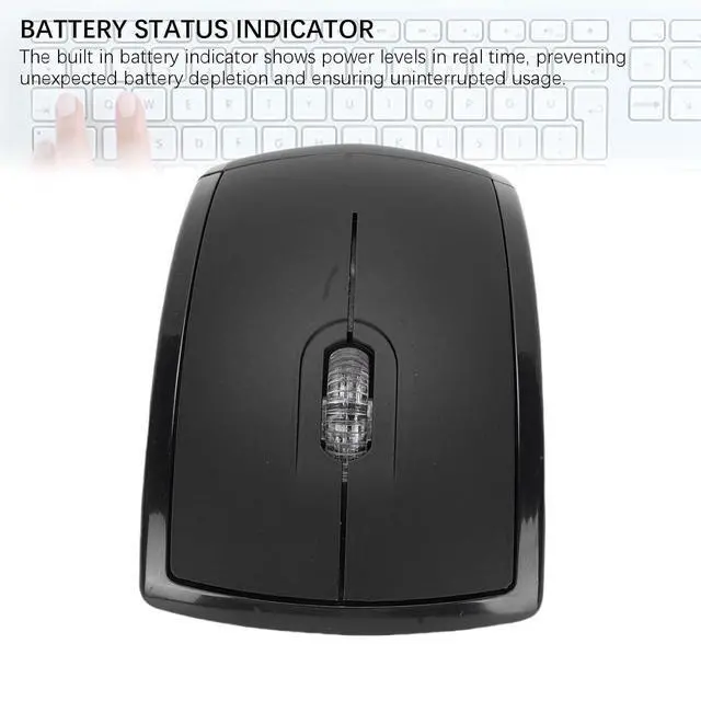 Alt view image 5 of 7 - Folding Wireless Mouse, Slim Foldable Touch Travel Mouse with 2.4 Receiver, Ergonomic Computer Mouses Magnetic Power Off Switch for Laptop PCComputer (Black)