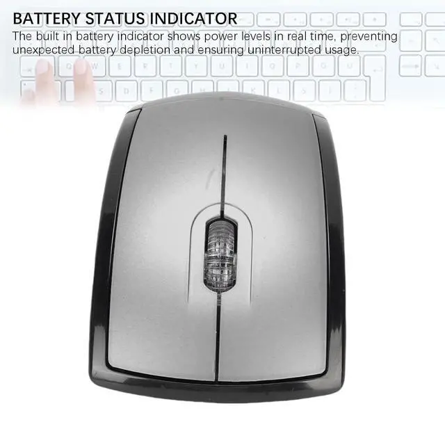 Alt view image 4 of 7 - Folding Wireless Mouse, Slim Foldable Touch Travel Mouse with 2.4 Receiver, Ergonomic Computer Mouses Magnetic Power Off Switch for Laptop PCComputer (Gray)