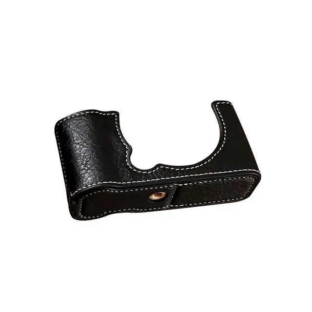 Alt view image 6 of 7 - Half Leather Case for XM5 Camera, Retro PU Leather Protective Cover with Shoulder Strap & Tripod Mount, AntiScratch Impact Portable Detachable Case (Black)