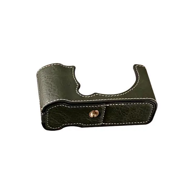 Alt view image 5 of 7 - Half Leather Case for XM5 Camera, Retro PU Leather Protective Cover with Shoulder Strap & Tripod Mount, AntiScratch Impact Portable Detachable Case (Green)