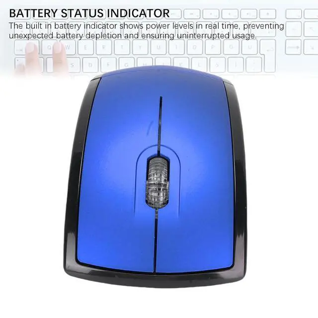Alt view image 5 of 7 - Folding Wireless Mouse, Slim Foldable Touch Travel Mouse with 2.4 Receiver, Ergonomic Computer Mouses Magnetic Power Off Switch for Laptop PCComputer (Blue)