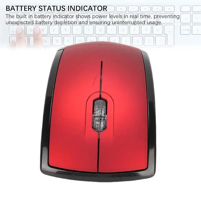 Alt view image 4 of 7 - Folding Wireless Mouse, Slim Foldable Touch Travel Mouse with 2.4 Receiver, Ergonomic Computer Mouses Magnetic Power Off Switch for Laptop PCComputer (Red)
