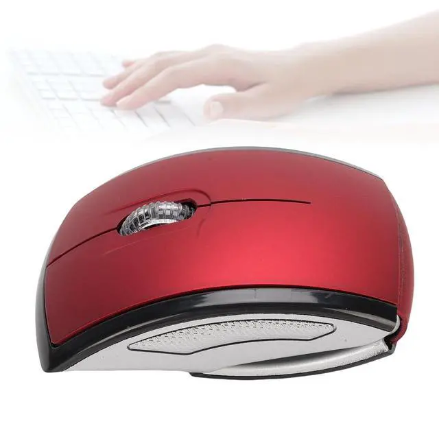 Alt view image 7 of 7 - Folding Wireless Mouse, Slim Foldable Touch Travel Mouse with 2.4 Receiver, Ergonomic Computer Mouses Magnetic Power Off Switch for Laptop PCComputer (Red)