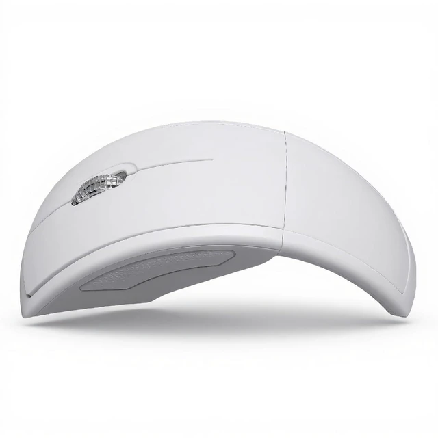 Main image of Folding Wireless Mouse, Slim Foldable Touch Travel Mouse with 2.4 Receiver, Ergonomic Computer Mouses Magnetic Power Off Switch for Laptop PCComputer (White)