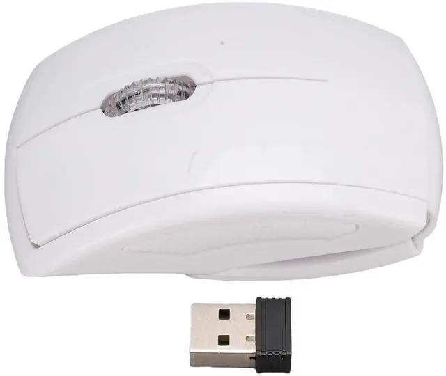Alt view image 7 of 7 - Folding Wireless Mouse, Slim Foldable Touch Travel Mouse with 2.4 Receiver, Ergonomic Computer Mouses Magnetic Power Off Switch for Laptop PCComputer (White)