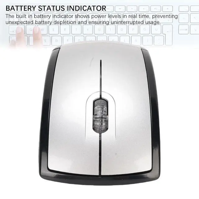 Alt view image 4 of 7 - Folding Wireless Mouse, Slim Foldable Touch Travel Mouse with 2.4 Receiver, Ergonomic Computer Mouses Magnetic Power Off Switch for Laptop PCComputer (Silver)