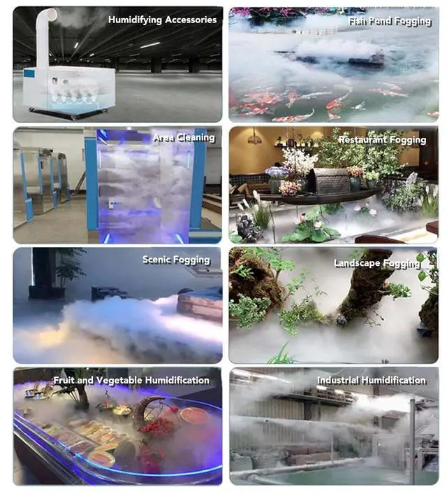 Alt view image 2 of 7 - Water Mister Fogger, 1.5m Cable Ultrasonic Water Pond Fountain Fogger Stainless Steel 6 Heads Quiet Ultrasonic Mist Maker for Landscape Garden DC45-48V