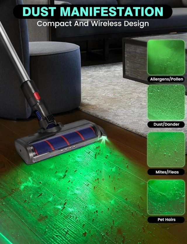 Alt view image 4 of 7 - Vacuum Light for Shark Vacuum Attachments, Vacuum Cleaner Dust Display LED Lamp for, Reveal Microscopic Dust Pet Hair Cat Dog