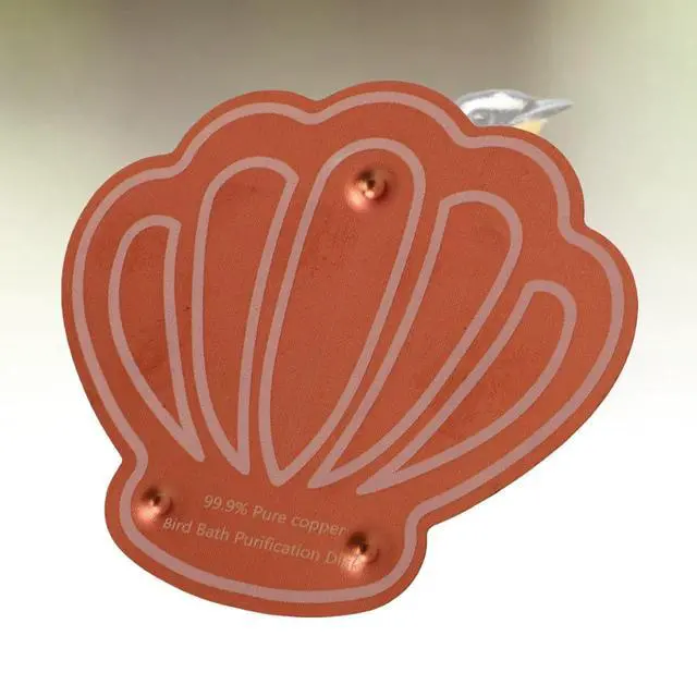 Alt view image 4 of 7 - 2 Pcs Cute Bird Bath Copper Disk, Flower and Seashell Shapes, 0.6mm Reinforced 99.99% Pure Copper Cleaning Disk, Triple Point Support for Physical Safe (G Type)