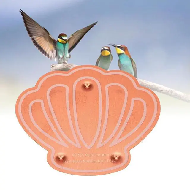 Alt view image 5 of 7 - 2 Pcs Cute Bird Bath Copper Disk, Flower and Seashell Shapes, 0.6mm Reinforced 99.99% Pure Copper Cleaning Disk, Triple Point Support for Physical Safe (G Type)