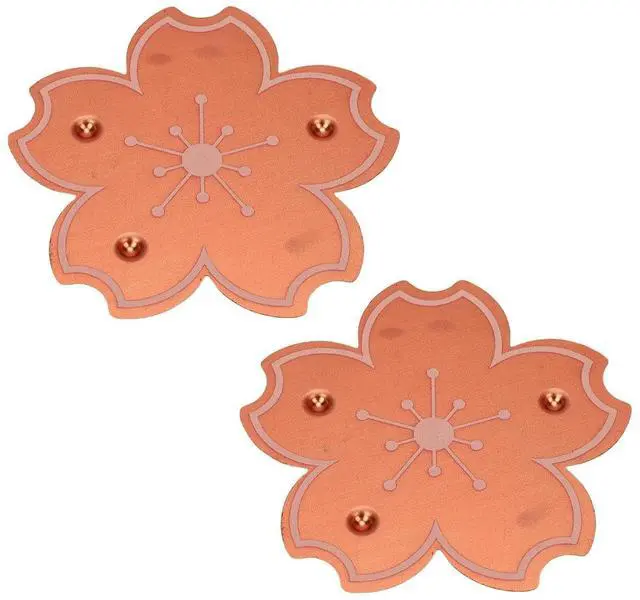 Main image of 2 Pcs Cute Bird Bath Copper Disk, Flower and Seashell Shapes, 0.6mm Reinforced 99.99% Pure Copper Cleaning Disk, Triple Point Support for Physical Safe (C Type)