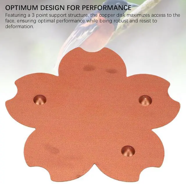 Alt view image 2 of 7 - 2 Pcs Cute Bird Bath Copper Disk, Flower and Seashell Shapes, 0.6mm Reinforced 99.99% Pure Copper Cleaning Disk, Triple Point Support for Physical Safe (C Type)