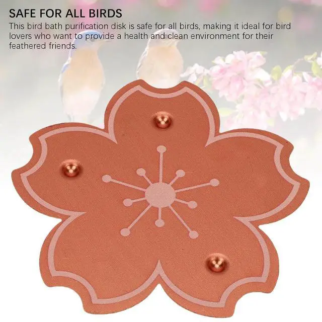 Alt view image 3 of 7 - 2 Pcs Cute Bird Bath Copper Disk, Flower and Seashell Shapes, 0.6mm Reinforced 99.99% Pure Copper Cleaning Disk, Triple Point Support for Physical Safe (C Type)