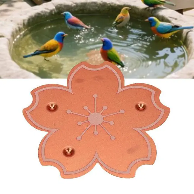 Alt view image 5 of 7 - 2 Pcs Cute Bird Bath Copper Disk, Flower and Seashell Shapes, 0.6mm Reinforced 99.99% Pure Copper Cleaning Disk, Triple Point Support for Physical Safe (C Type)