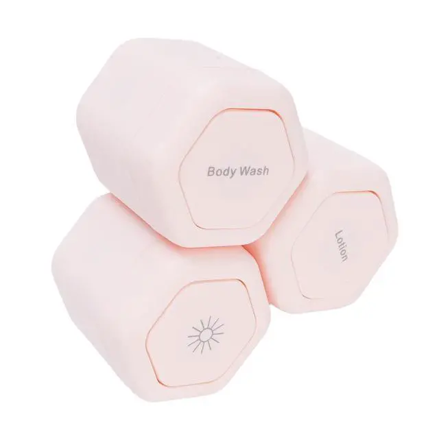 Alt view image 2 of 7 - 3pcs Magnetic Travel Jars Leak Proof Reusable Travel Containers Wide Mouth Plastic for Body Wash Lotion Roseate