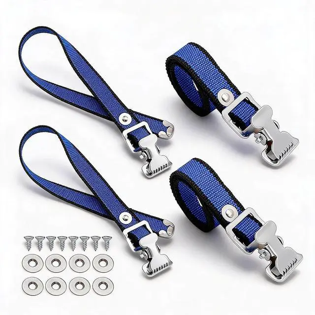 Main image of 4PCS Drywall Stilts Straps, Adjustable Foot Band Kit for Men Women, Durable Nylon Aluminum Alloy Buckle Replacement with Screws Spacers, Quick Install for Painting Decoration and Parade Performance