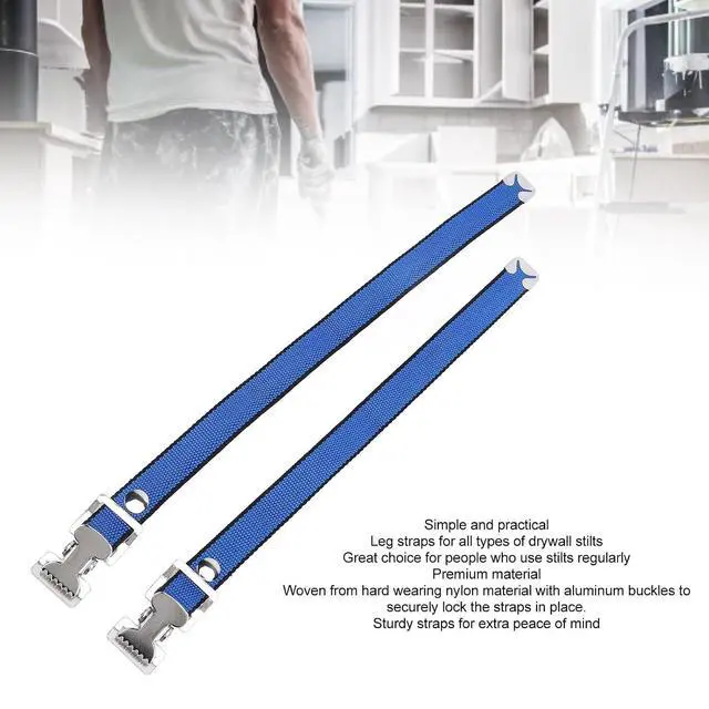 Alt view image 2 of 7 - 4PCS Drywall Stilts Straps, Adjustable Foot Band Kit for Men Women, Durable Nylon Aluminum Alloy Buckle Replacement with Screws Spacers, Quick Install for Painting Decoration and Parade Performance