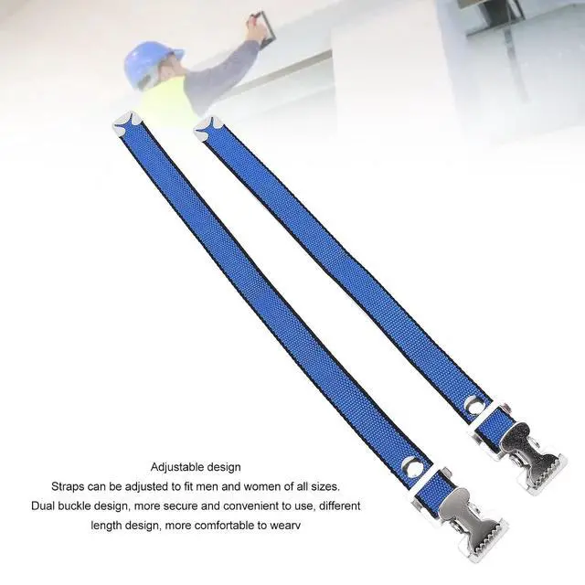 Alt view image 3 of 7 - 4PCS Drywall Stilts Straps, Adjustable Foot Band Kit for Men Women, Durable Nylon Aluminum Alloy Buckle Replacement with Screws Spacers, Quick Install for Painting Decoration and Parade Performance