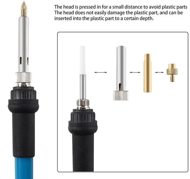 Alt view image 4 of 7 - Heat Set Insert Tips for Sizes M2 M2.5 M3 M4 M5 M6 1/4 Inch M8, Soldering Iron Tips for 3D Printer Users, Universal 936 Soldering Iron Head Heat Set Insert Tip
