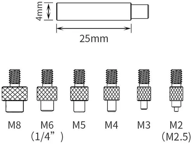 Alt view image 3 of 7 - Heat Set Insert Tips for Sizes M2 M2.5 M3 M4 M5 M6 1/4 Inch M8, Soldering Iron Tips for 3D Printer Users, Universal 936 Soldering Iron Head Heat Set Insert Tip