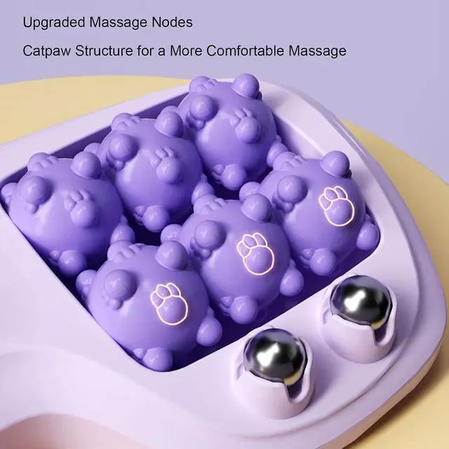 Alt view image 3 of 7 - Double Foot Massager Roller | Portable Acupressure Reflexology Tool for Tired Feet, Plantar Fasciitis Relief, Sturdy Plastic for Home Office Travel (Purple)