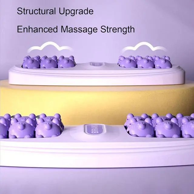 Alt view image 5 of 7 - Double Foot Massager Roller | Portable Acupressure Reflexology Tool for Tired Feet, Plantar Fasciitis Relief, Sturdy Plastic for Home Office Travel (Purple)