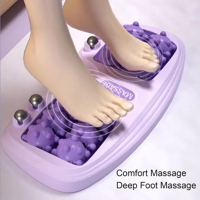 Alt view image 6 of 7 - Double Foot Massager Roller | Portable Acupressure Reflexology Tool for Tired Feet, Plantar Fasciitis Relief, Sturdy Plastic for Home Office Travel (Purple)