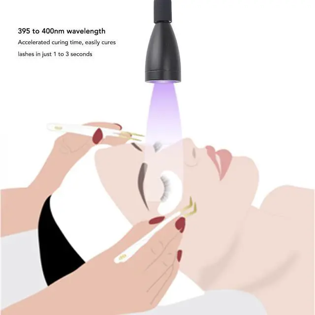 Alt view image 3 of 7 - Portable LED Lash Light With Clamp and Foot Pedal for Eyelash Tech - Gel Curing Lamp and Nails Eyelash Dryer