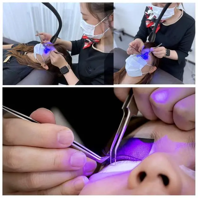 Alt view image 5 of 7 - Portable LED Lash Light With Clamp and Foot Pedal for Eyelash Tech - Gel Curing Lamp and Nails Eyelash Dryer