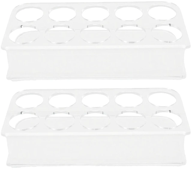 Alt view image 2 of 7 - Peptide Vial Stand Fridge 2 Pack | Acrylic 10 Slot Wall Mounted Storage Rack for Small Vial Holder