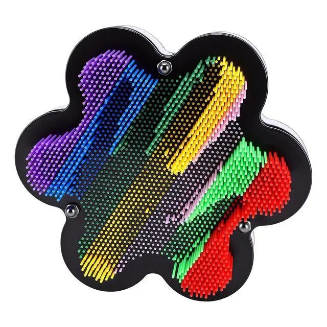 Alt view image 5 of 7 - Colorful Pin Art Palm Board | Flower 3D Interactive Toy for Kids Creative Birthday Gift
