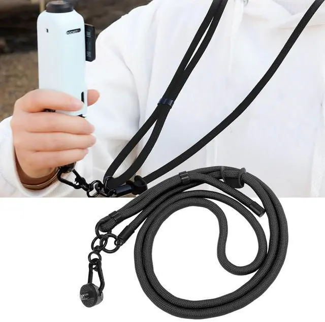Alt view image 5 of 7 - Action Camera Lanyard for 3/Action 5/ONE X4, Adjustable Arrow Storage Case AntiLost Rope with 1/4" Thread & Cushion Pads (Black)