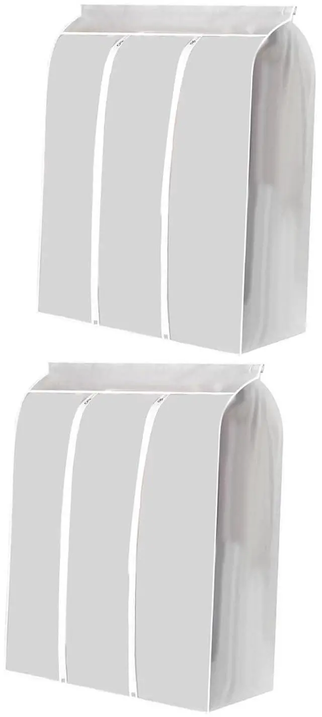 Main image of Foldable Travel Garment Cover 2Pcs | Hanging Clothes Storage Bag Zippered Dust Proof for Wardrobe Organization Large 50x100x120cm (2pcs)