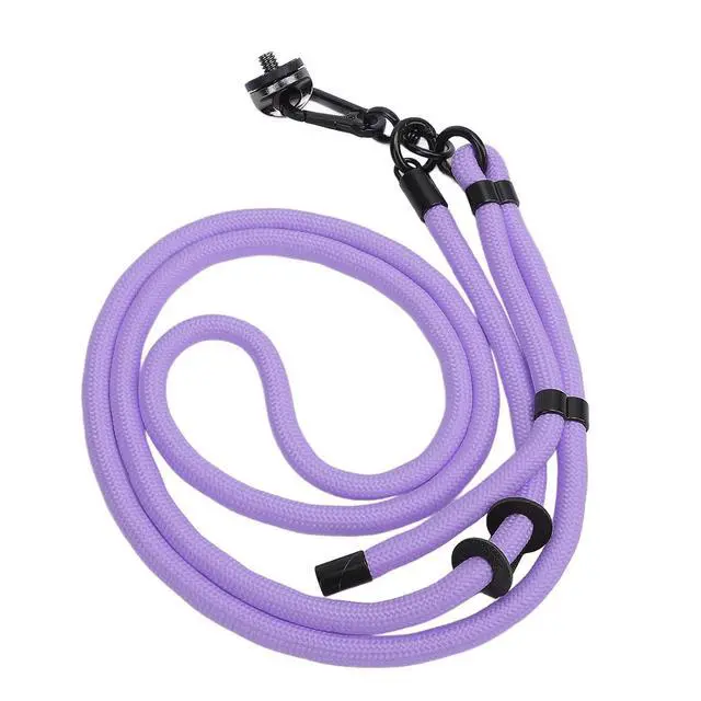 Alt view image 3 of 7 - Action Camera Lanyard for 3/Action 5/ONE X4, Adjustable Arrow Storage Case AntiLost Rope with 1/4" Thread & Cushion Pads (Purple)