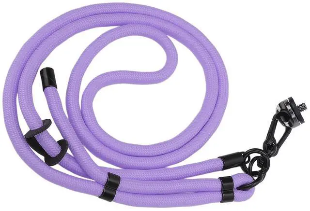 Alt view image 5 of 7 - Action Camera Lanyard for 3/Action 5/ONE X4, Adjustable Arrow Storage Case AntiLost Rope with 1/4" Thread & Cushion Pads (Purple)