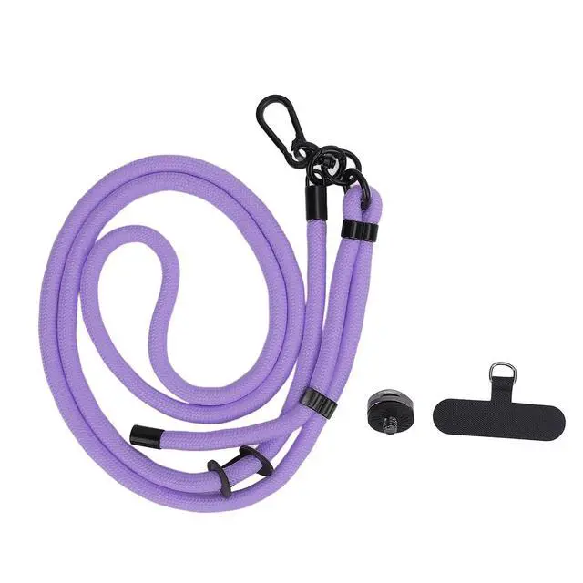 Alt view image 6 of 7 - Action Camera Lanyard for 3/Action 5/ONE X4, Adjustable Arrow Storage Case AntiLost Rope with 1/4" Thread & Cushion Pads (Purple)