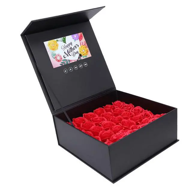 Alt view image 3 of 7 - 7 Inch LCD Jewelry Flower Box - HD Video Greeting Card with Builtin Speaker for Weddings and Marketing, 720P Playback Customizable