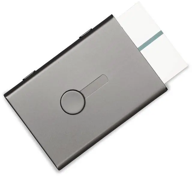 Main image of Anodized Aluminum Card Case | Slim Slide Out Metal Holder Thin Lightweight For Professional Exchanges Meetings (Gray)