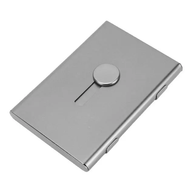 Alt view image 2 of 7 - Anodized Aluminum Card Case | Slim Slide Out Metal Holder Thin Lightweight For Professional Exchanges Meetings (Gray)
