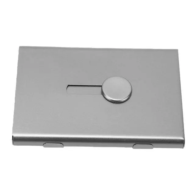 Alt view image 3 of 7 - Anodized Aluminum Card Case | Slim Slide Out Metal Holder Thin Lightweight For Professional Exchanges Meetings (Gray)