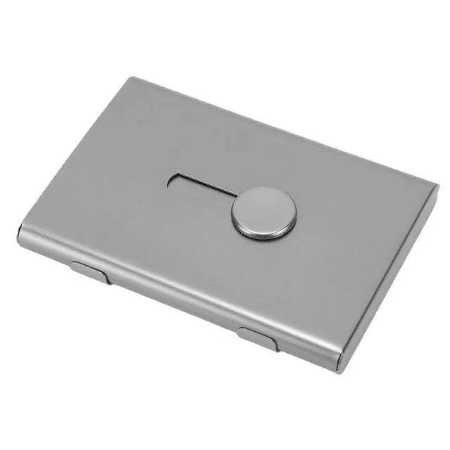 Alt view image 5 of 7 - Anodized Aluminum Card Case | Slim Slide Out Metal Holder Thin Lightweight For Professional Exchanges Meetings (Gray)