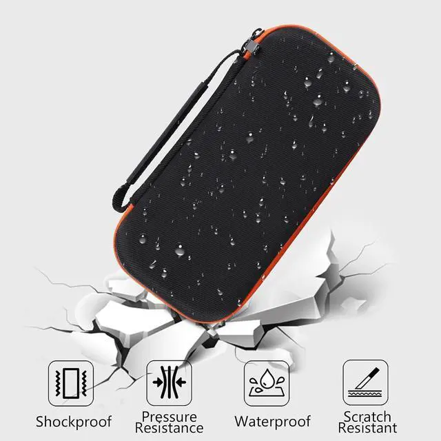 Alt view image 3 of 7 - Portable EVA Hard Case for Dual Microphones, Travel Storage Bag with Handle for Receiver, Adapter & Accessories, Black Microphone Organizer Box