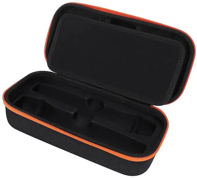 Alt view image 5 of 7 - Portable EVA Hard Case for Dual Microphones, Travel Storage Bag with Handle for Receiver, Adapter & Accessories, Black Microphone Organizer Box