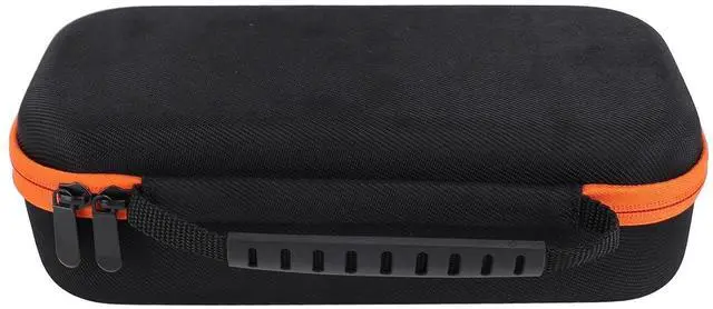 Alt view image 7 of 7 - Portable EVA Hard Case for Dual Microphones, Travel Storage Bag with Handle for Receiver, Adapter & Accessories, Black Microphone Organizer Box
