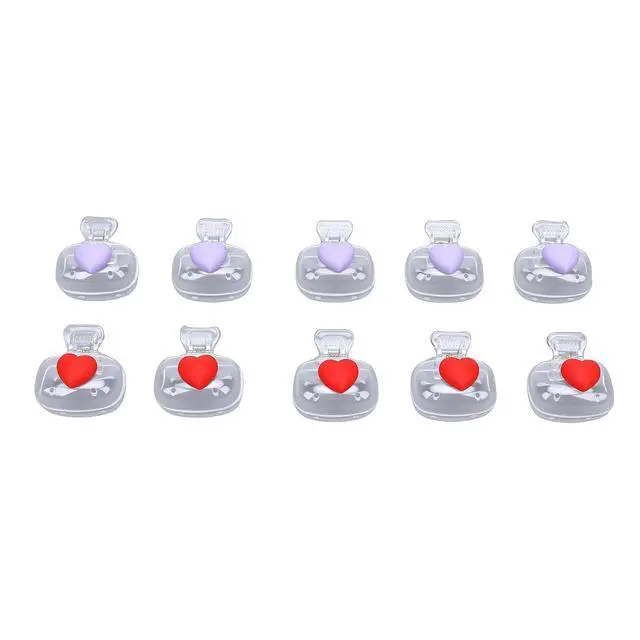 Alt view image 4 of 7 - Toothbrush Head Covers - Red Violet Heart Pattern, ClampOn Plastic Caps for Travel, Bathroom & Gym - Protects Against Dirt &