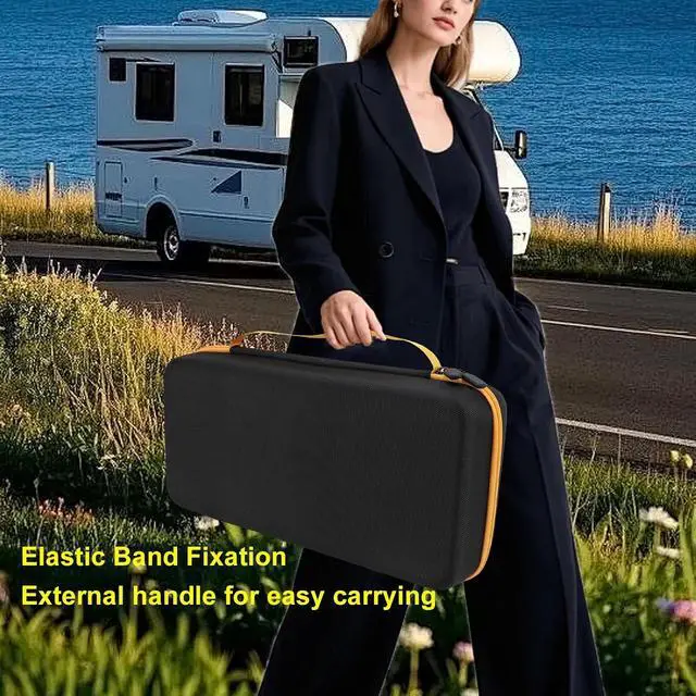 Alt view image 3 of 7 - Black Portable Hard Storage Case, V8 Mate / V10 Mate, Car Vacuum Hard Case, Portable Storage with Removable Divider and Mesh Pocket for Accessoriescases only